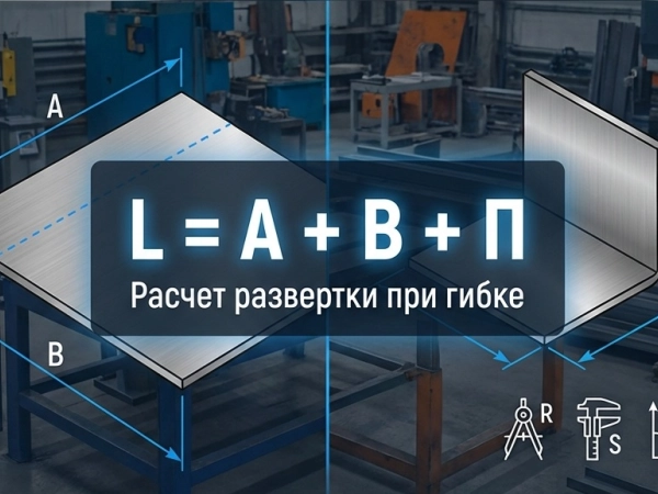 Как рассчитать длину развертки при гибке листового металла? Формулы с K-фактором, таблицы припусков для стали.